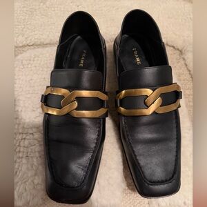 Frame Le Miramar Loafers with Bold Gold Accent
